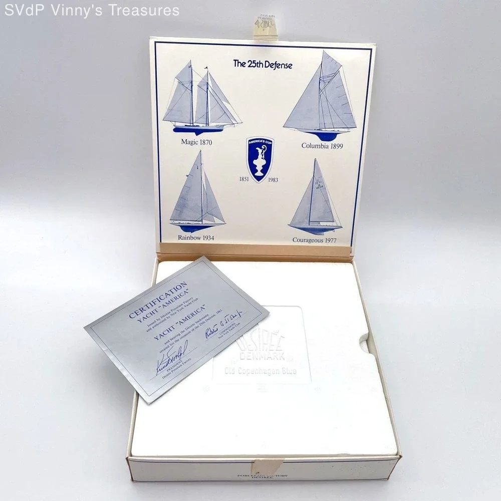 Desiree Denmark America's Cup 1983 Yacht America Porcelain Plate Boxed COA